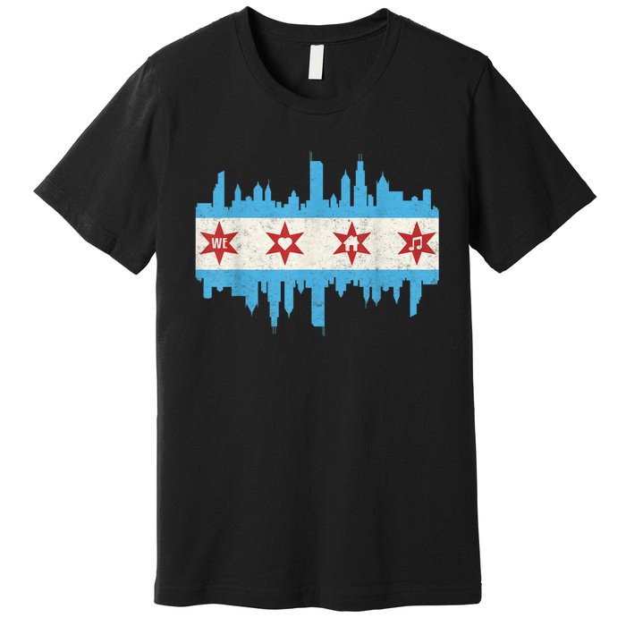 Chicago House Music Vintage Chicago Flag Premium T-Shirt