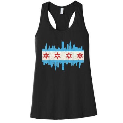 Chicago House Music Vintage Chicago Flag Women's Racerback Tank