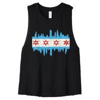 Chicago House Music Vintage Chicago Flag Women's Racerback Cropped Tank