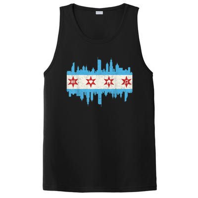 Chicago House Music Vintage Chicago Flag PosiCharge Competitor Tank