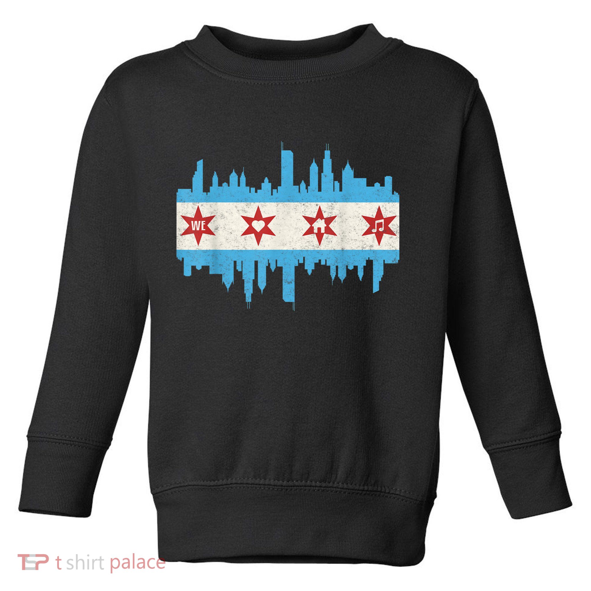 Chicago House Music Vintage Chicago Flag Toddler Sweatshirt