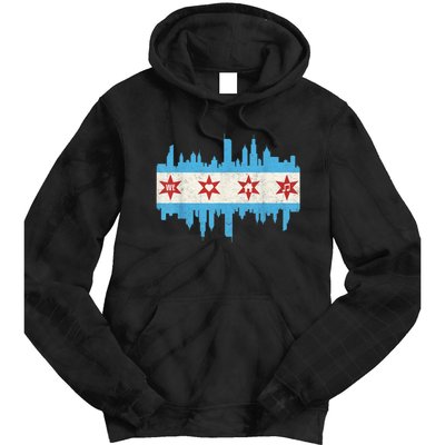 Chicago House Music Vintage Chicago Flag Tie Dye Hoodie