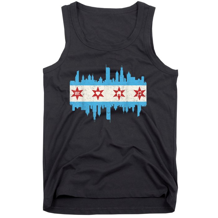 Chicago House Music Vintage Chicago Flag Tank Top