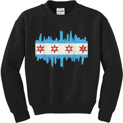 Chicago House Music Vintage Chicago Flag Kids Sweatshirt