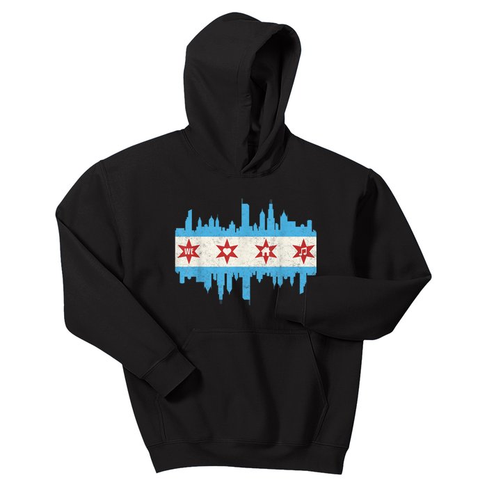 Chicago House Music Vintage Chicago Flag Kids Hoodie