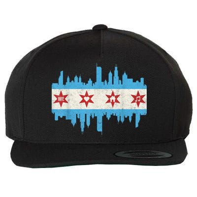 Chicago House Music Vintage Chicago Flag Wool Snapback Cap