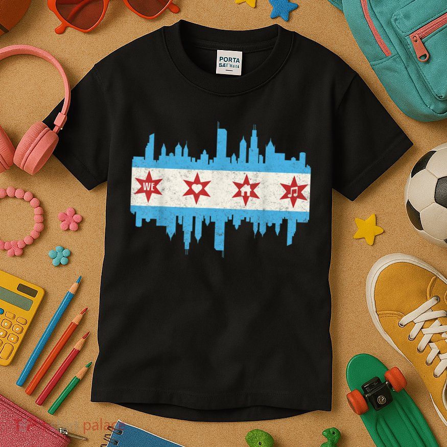 Chicago House Music Vintage Chicago Flag Kids T-Shirt