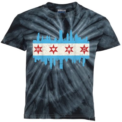 Chicago House Music Vintage Chicago Flag Kids Tie-Dye T-Shirt