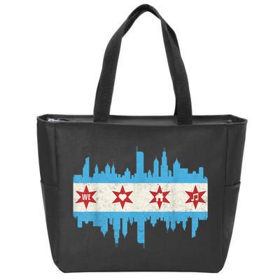 Chicago House Music Vintage Chicago Flag Zip Tote Bag