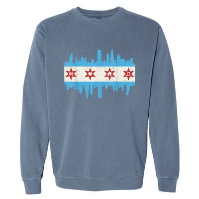 Chicago House Music Vintage Chicago Flag Garment-Dyed Sweatshirt