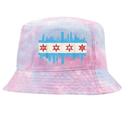 Chicago House Music Vintage Chicago Flag Tie-Dyed Bucket Hat