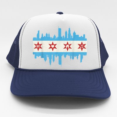 Chicago House Music Vintage Chicago Flag Trucker Hat