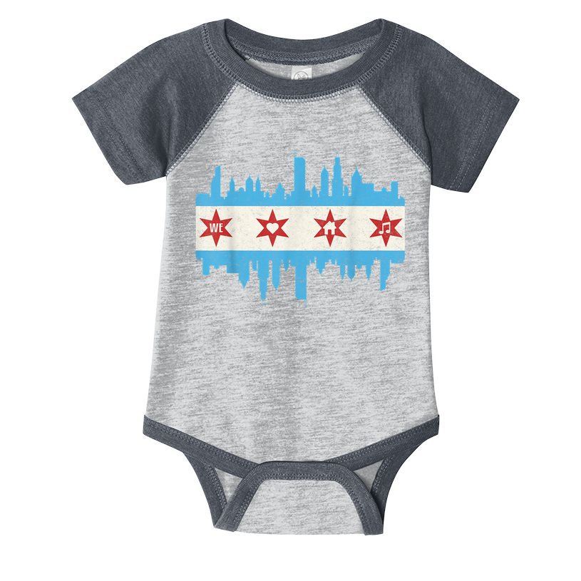 Chicago House Music Vintage Chicago Flag Infant Baby Jersey Bodysuit