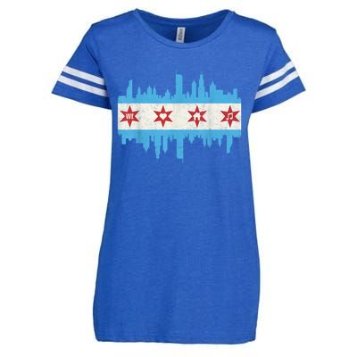 Chicago House Music Vintage Chicago Flag Enza Ladies Jersey Football T-Shirt