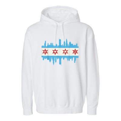 Chicago House Music Vintage Chicago Flag Garment-Dyed Fleece Hoodie