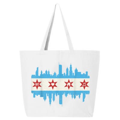 Chicago House Music Vintage Chicago Flag 25L Jumbo Tote