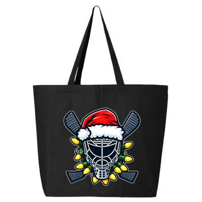 Christmas Hockey Mask Santa Hat Xmas Lights Matching Family Gift 25L Jumbo Tote