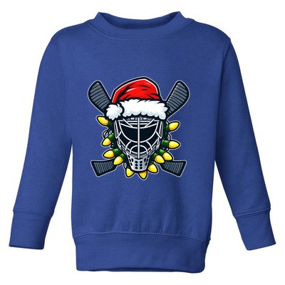 Christmas Hockey Mask Santa Hat Xmas Lights Matching Family Gift Toddler Sweatshirt