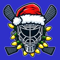 Christmas Hockey Mask Santa Hat Xmas Lights Matching Family Gift Kids T-Shirt