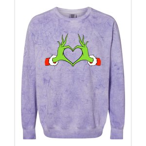 Christmas Hands Making Heart Funny Christmas Colorblast Crewneck Sweatshirt