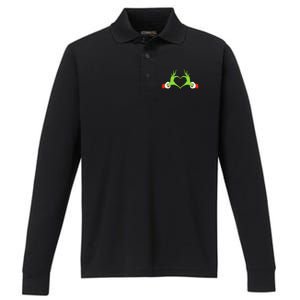 Christmas Hands Making Heart Funny Christmas Performance Long Sleeve Polo