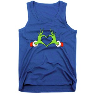 Christmas Hands Making Heart Funny Christmas Tank Top