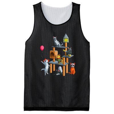 Cat Horror Movies Cute Halloween For Cat Kitty Mesh Reversible Basketball Jersey Tank