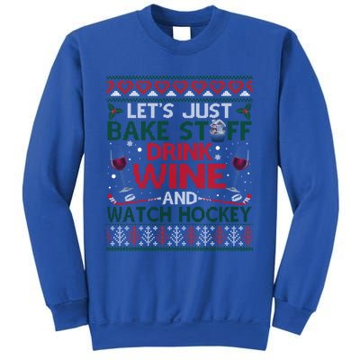 Christmas Hockey Moms Wine Baking Holiday Ugly Gift Sweatshirt