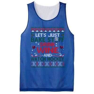 Christmas Hockey Moms Wine Baking Holiday Ugly Gift Mesh Reversible Basketball Jersey Tank