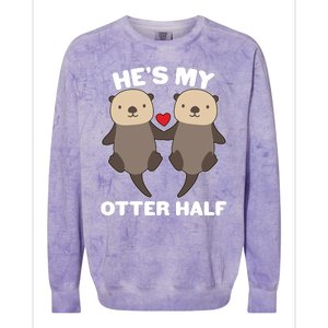 Cute He's My Otter Half Matching Couples Shirts Colorblast Crewneck Sweatshirt