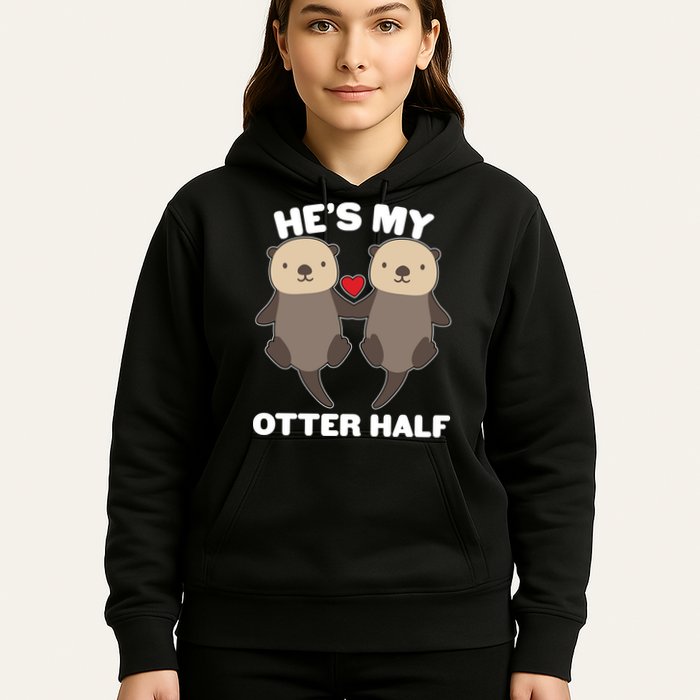 Cute He's My Otter Half Matching Couples Shirts Hoodie