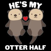Cute He's My Otter Half Matching Couples Shirts T-Shirt