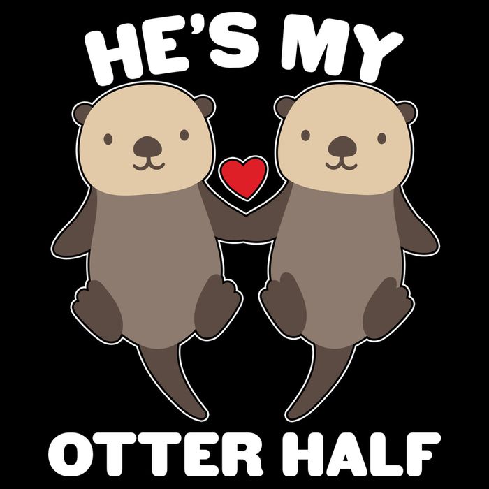 Cute He's My Otter Half Matching Couples Shirts City Backpack