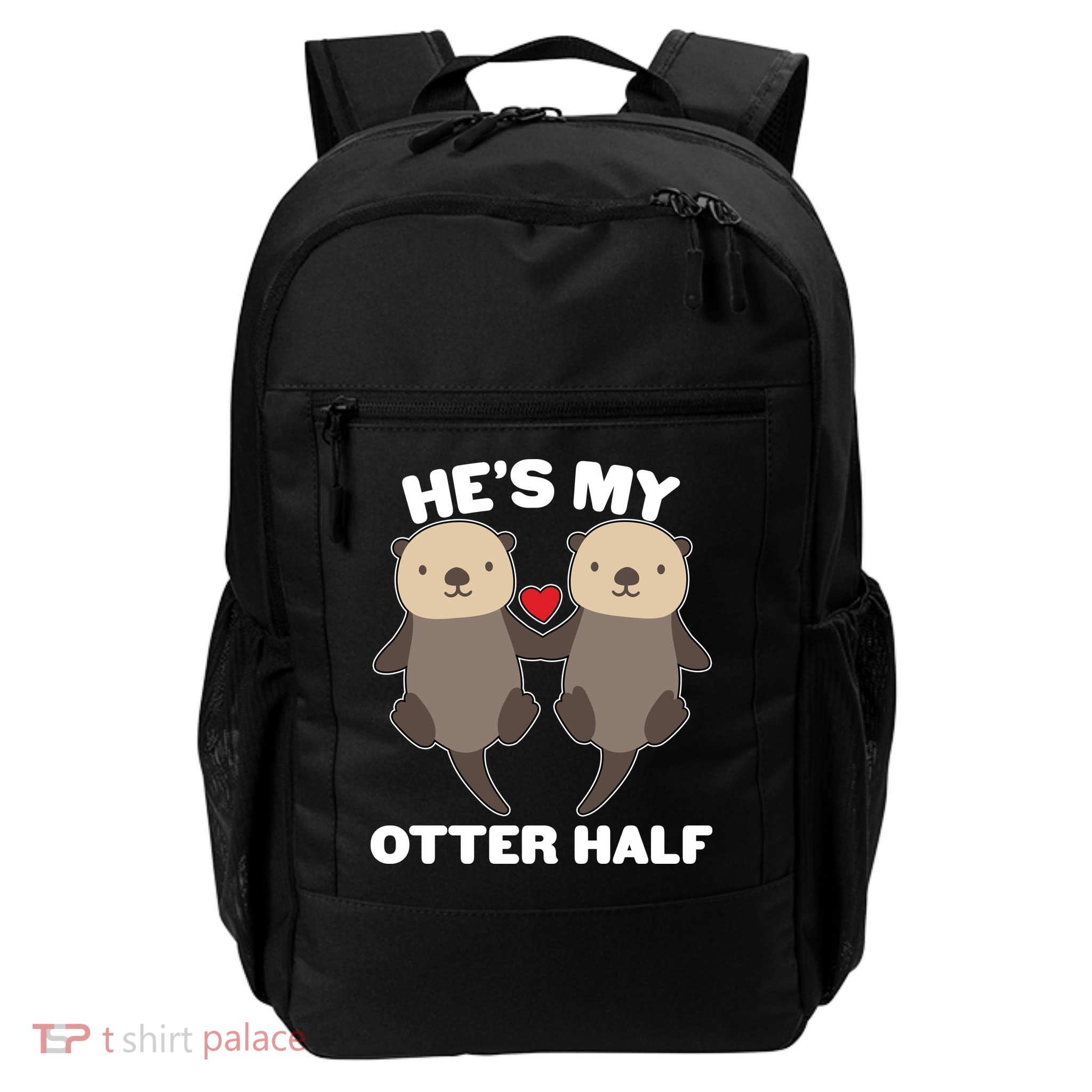 Cute He's My Otter Half Matching Couples Shirts Daily Commute Backpack