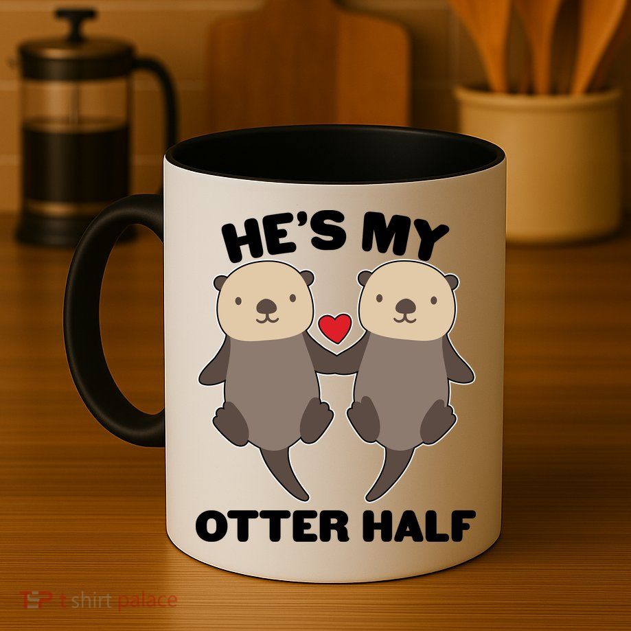 Cute He's My Otter Half Matching Couples Shirts Mug