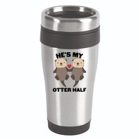 Cute He's My Otter Half Matching Couples Shirts 16oz Travel Tumbler