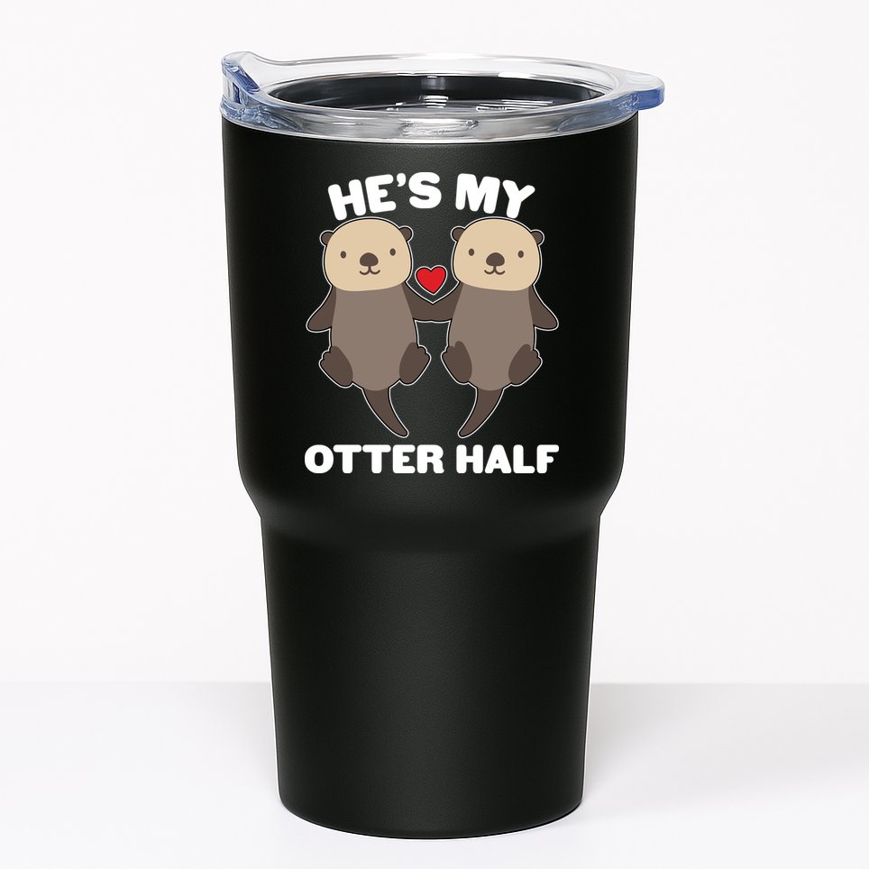 Cute He's My Otter Half Matching Couples Shirts Tumbler