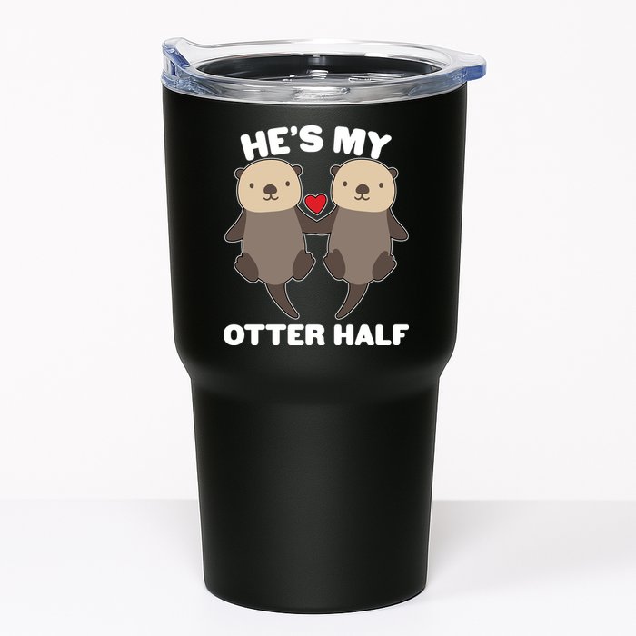 Cute He's My Otter Half Matching Couples Shirts Tumbler