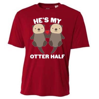 Cute He's My Otter Half Matching Couples Shirts Cooling Performance Crew T-Shirt