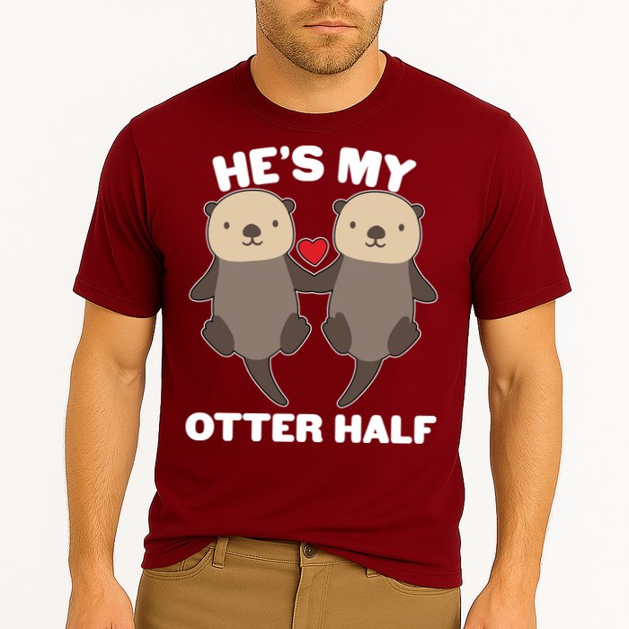 Cute He's My Otter Half Matching Couples Shirts Performance Shirt