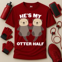 Cute He's My Otter Half Matching Couples Shirts Performance Shirt