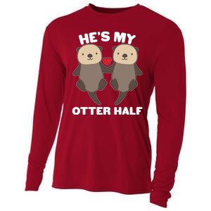 Cute He's My Otter Half Matching Couples Shirts Cooling Performance Long Sleeve Crew