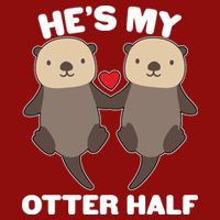Cute He's My Otter Half Matching Couples Shirts Cooling Performance Long Sleeve Crew