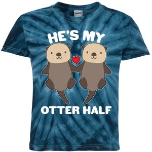 Cute He's My Otter Half Matching Couples Shirts Kids Tie-Dye T-Shirt