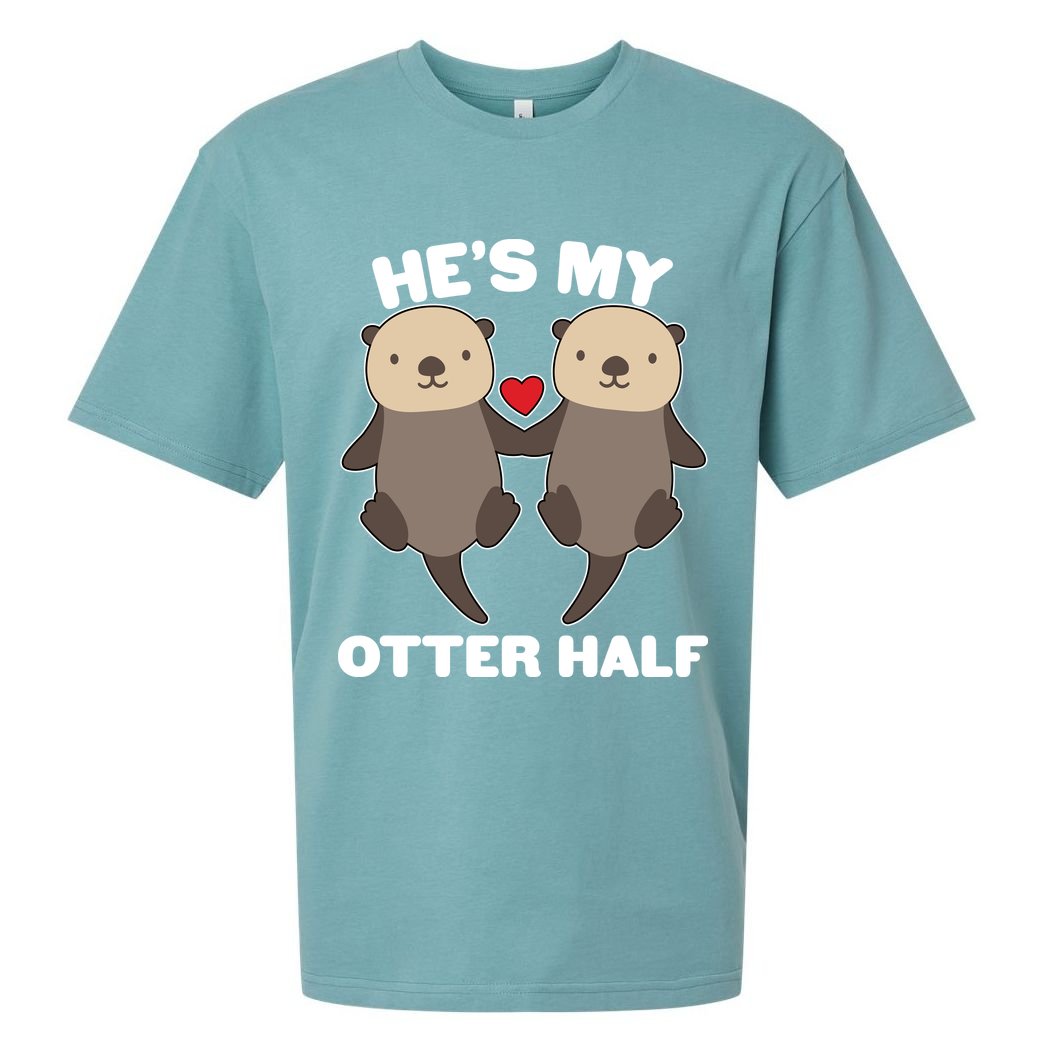 Cute He's My Otter Half Matching Couples Shirts Sueded Cloud Jersey T-Shirt