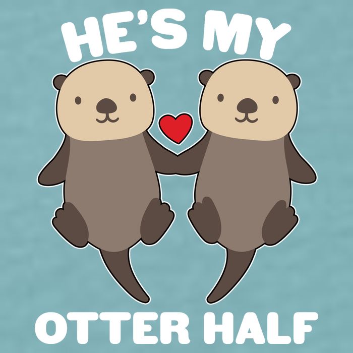 Cute He's My Otter Half Matching Couples Shirts Sueded Cloud Jersey T-Shirt