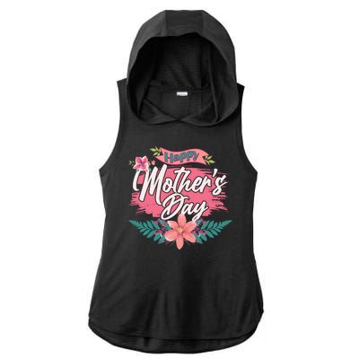 Cute Happy Mother's Day Ladies PosiCharge Tri-Blend Wicking Draft Hoodie Tank