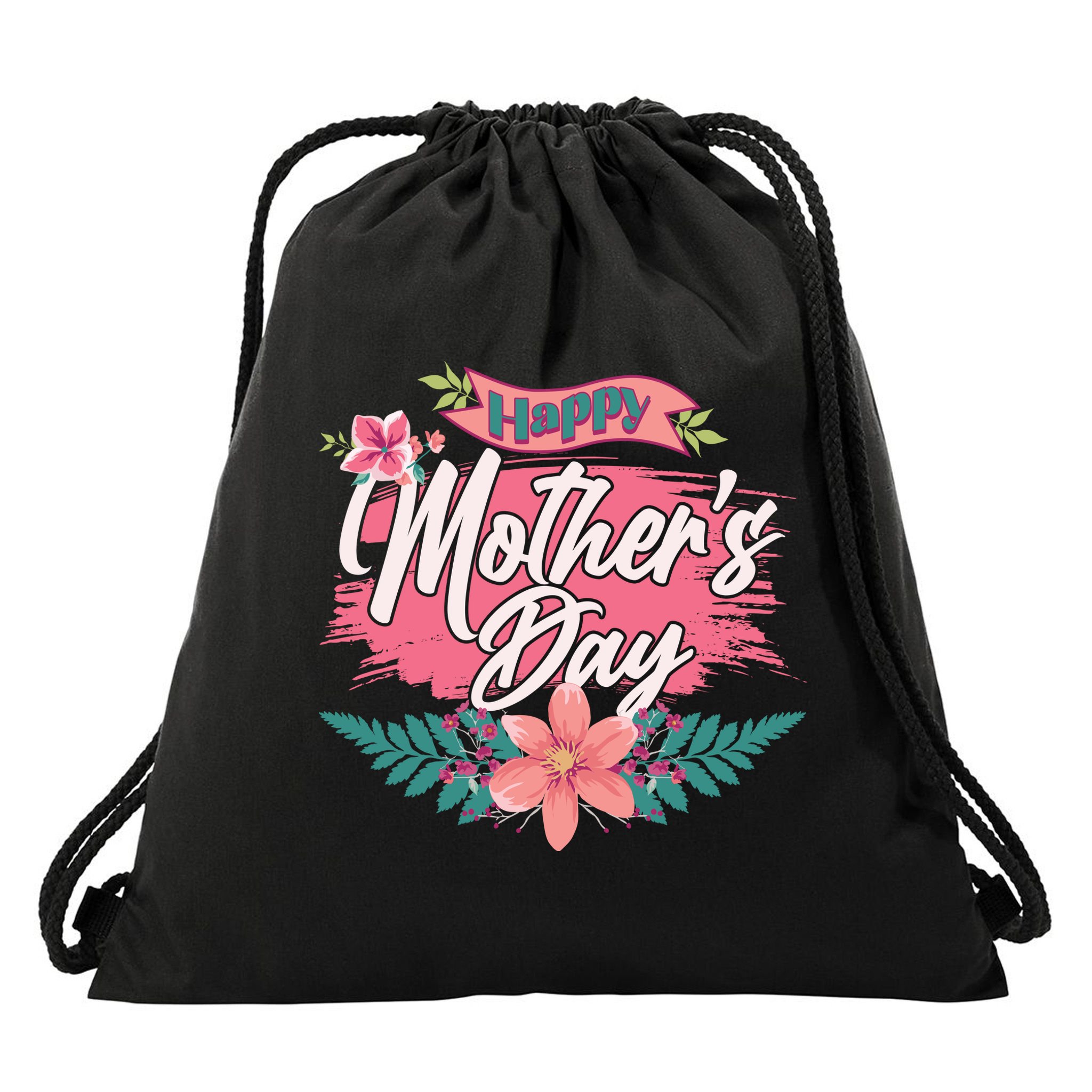 Cute Happy Mother's Day Drawstring Bag
