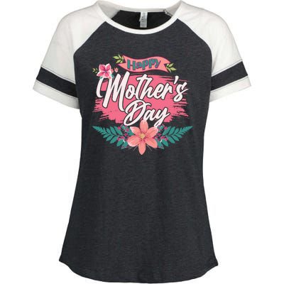 Cute Happy Mother's Day Enza Ladies Jersey Colorblock Tee