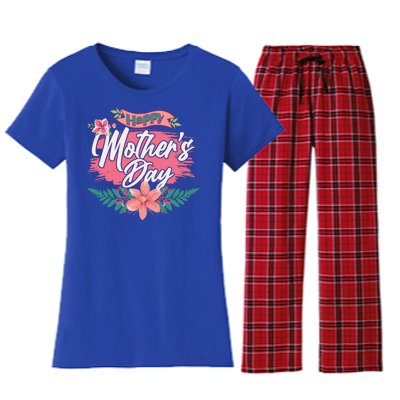 Cute Happy Mother's Day Women's Flannel Pajama Set